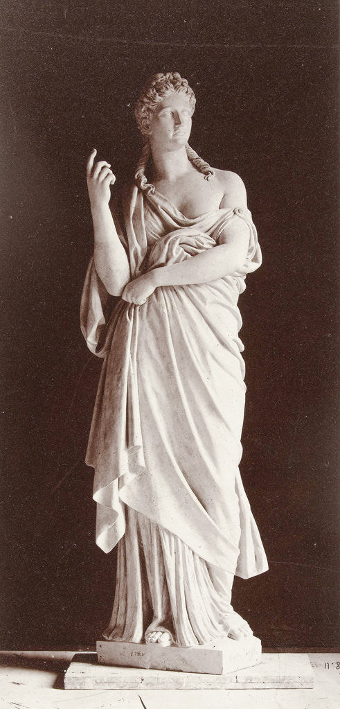 Detail of Marble statue of a woman wearing a toga by Louis-Emile Durandelle