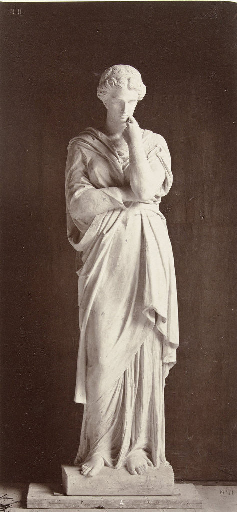 Detail of Marble statue of a woman in gown, Louis-Emile Duran Delle by Louis-Emile Durandelle