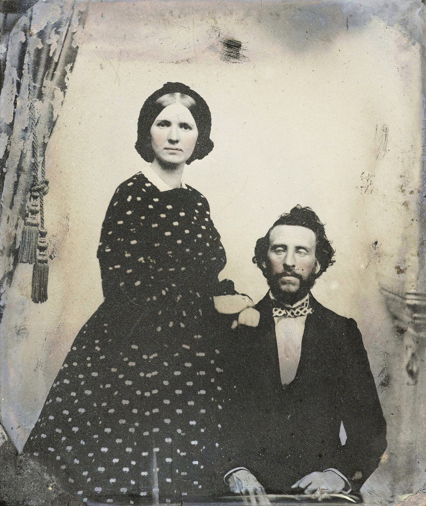 Detail of Portrait of a man and a woman by Anonymous