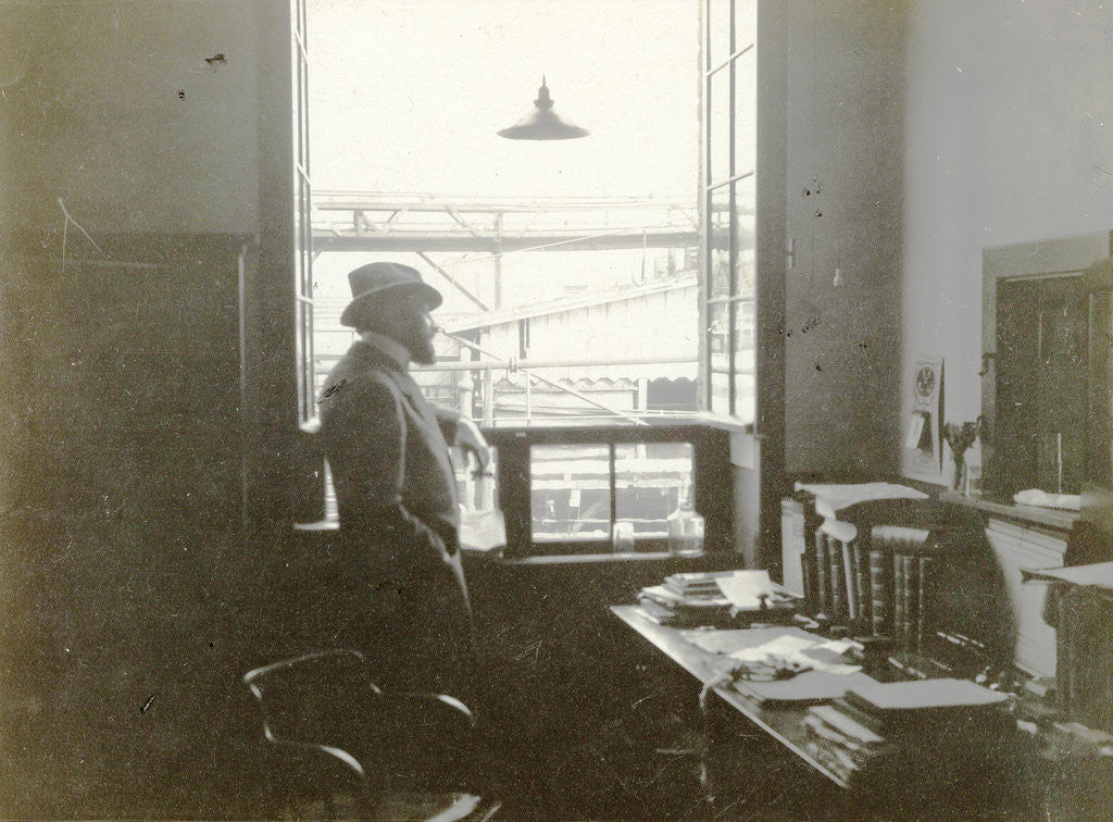 Detail of Man looking out the window by Anonymous