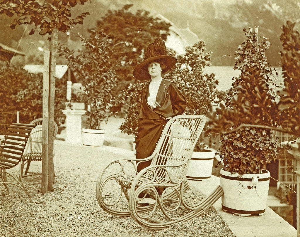 Detail of Woman on a terrace by Anonymous