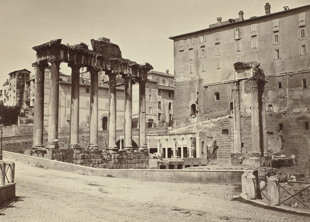 Detail of View of the Temple of Saturn in the Roman Forum, Rome, Auguste-Rosalie Bisson by Goupil & Cie