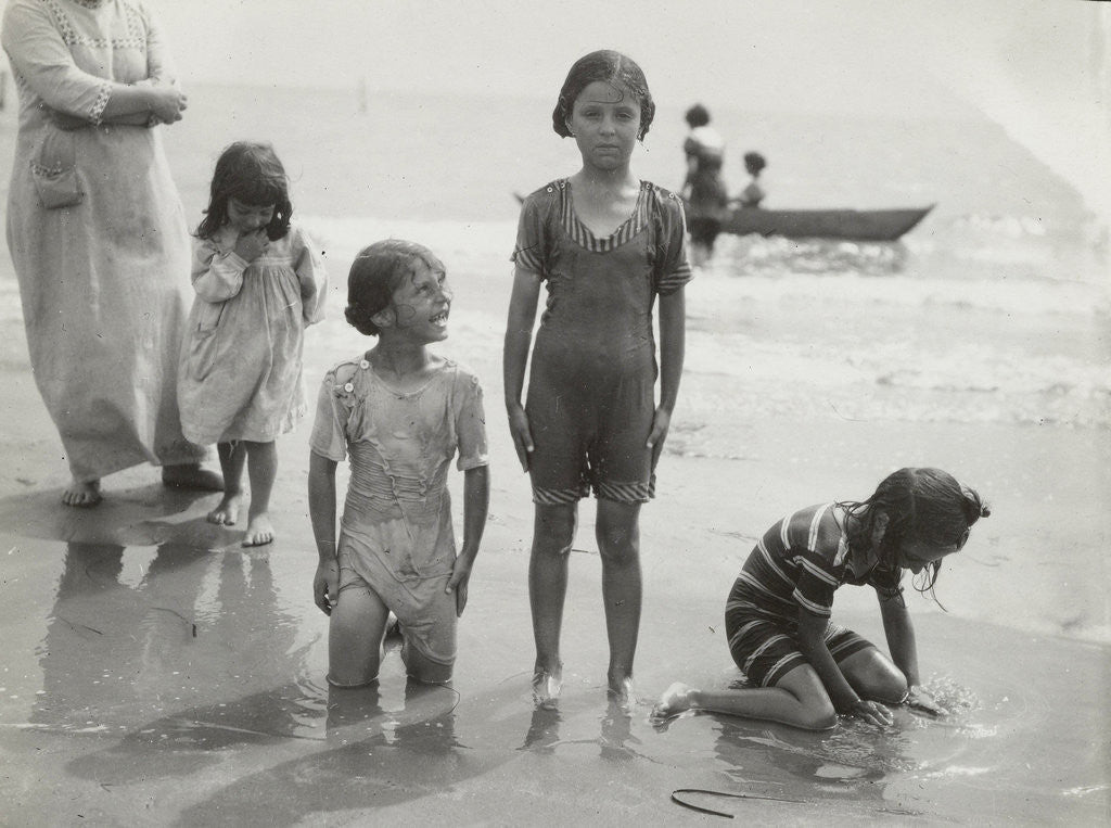 Detail of Children at Sea North Sea, the Netherlands or Germany by Anonymous