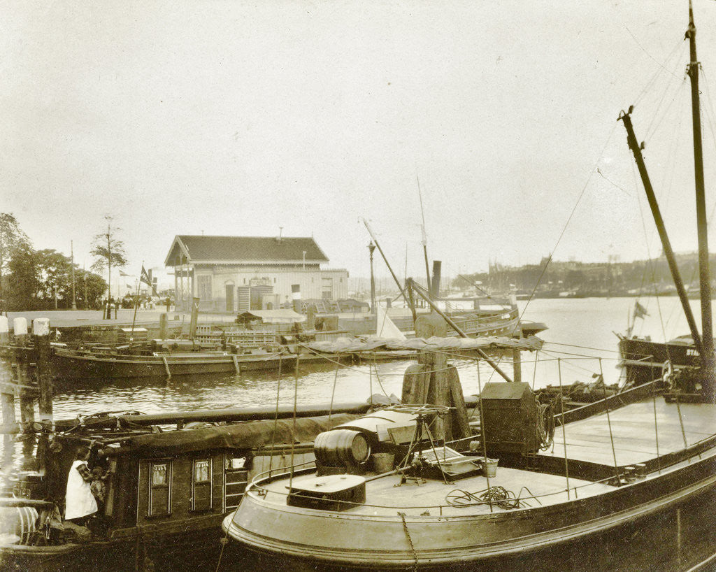 Detail of Moored steamships, Netherlands by Anonymous