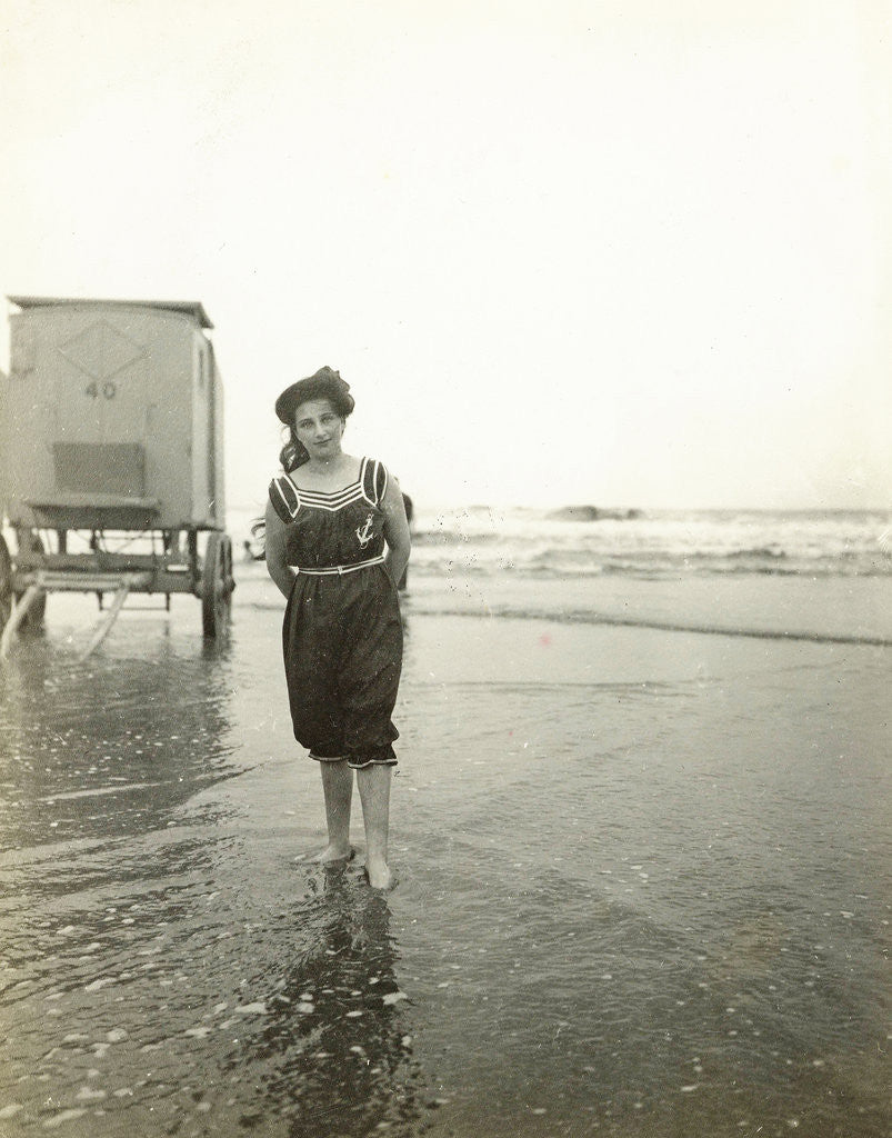 Detail of Woman at a bathing machine (North Sea), the Netherlands or Germany by Anonymous