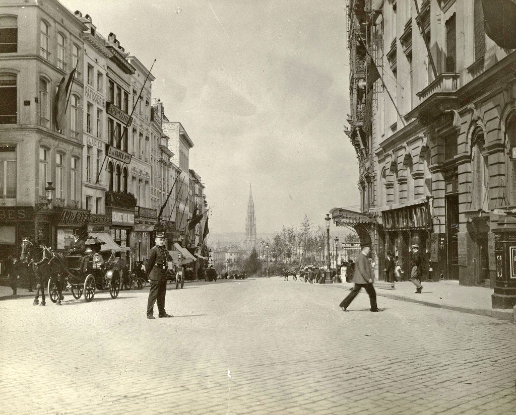 Detail of Rue Montagne de la Cour, Brussels, with the right The Old England Building, Belgium by Anonymous