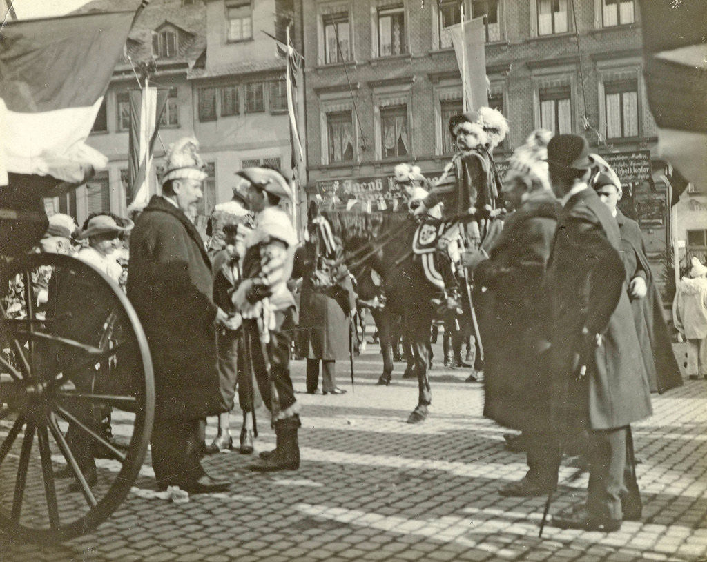 Detail of View in a city, possibly in Germany during carnival by Anonymous