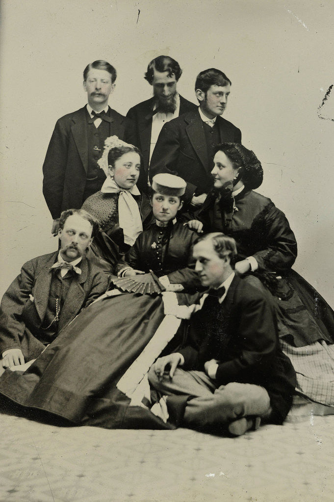 Detail of Group portrait of three women and five men by Edward M. Estabrooke