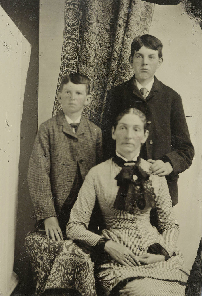 Detail of Portrait of a woman and two boys by Anonymous