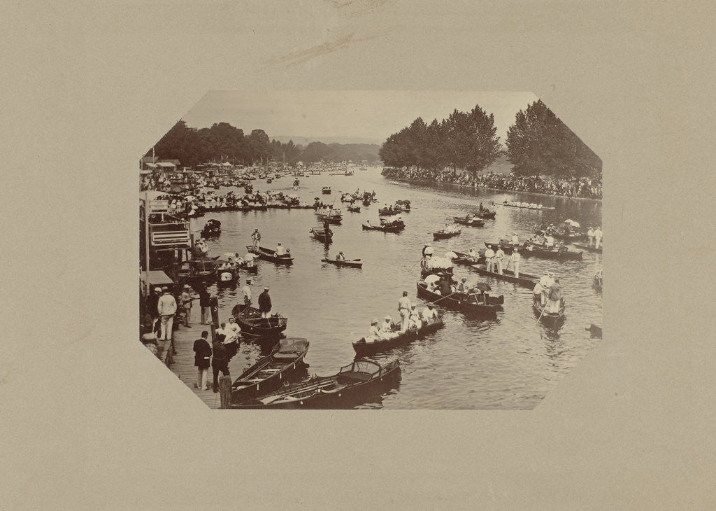 Detail of River with rowboats by Anonymous