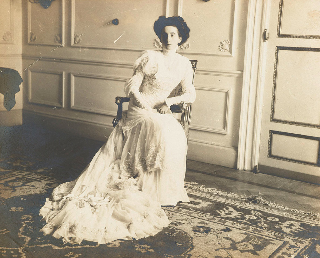 Detail of Unidentified woman seated in an interior by Anonymous