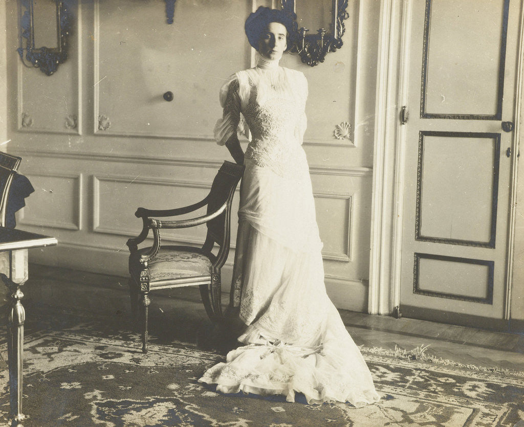 Detail of Unidentified woman standing in an interior by Anonymous