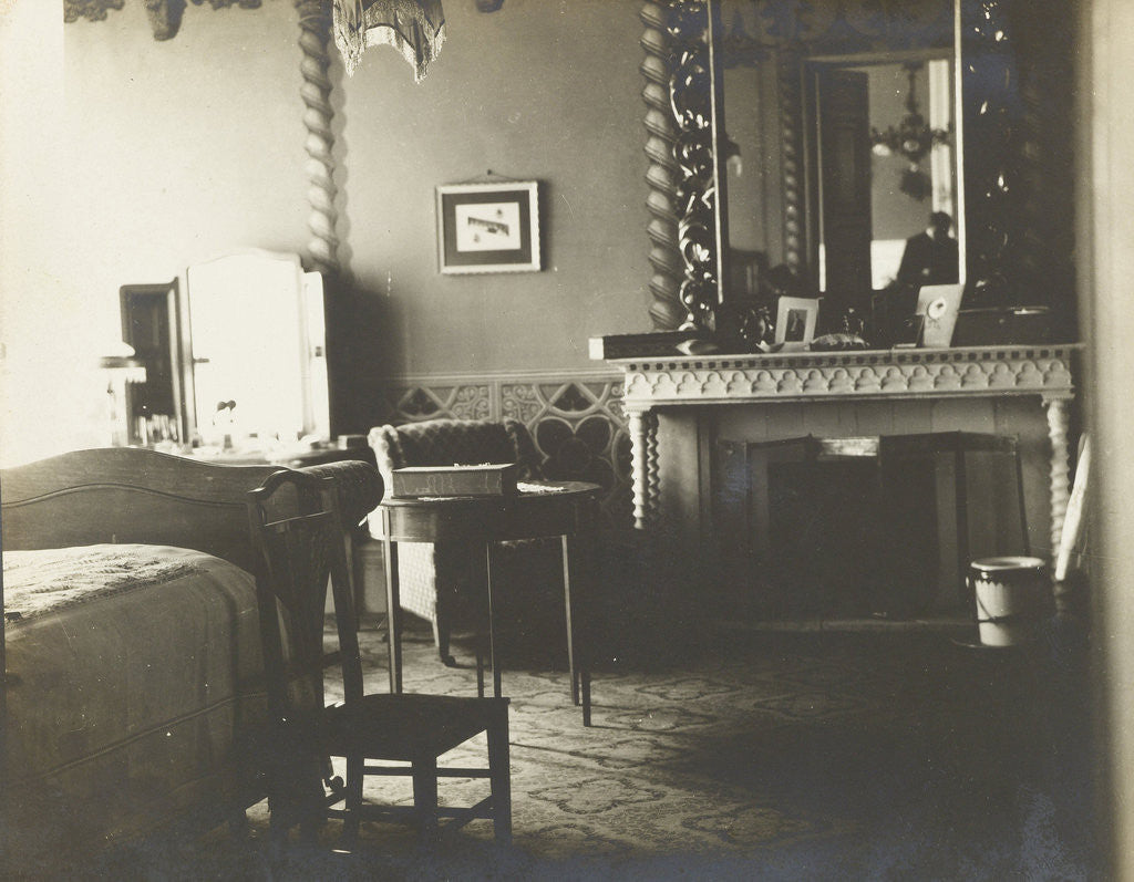 Detail of Interior of a bedroom by Anonymous