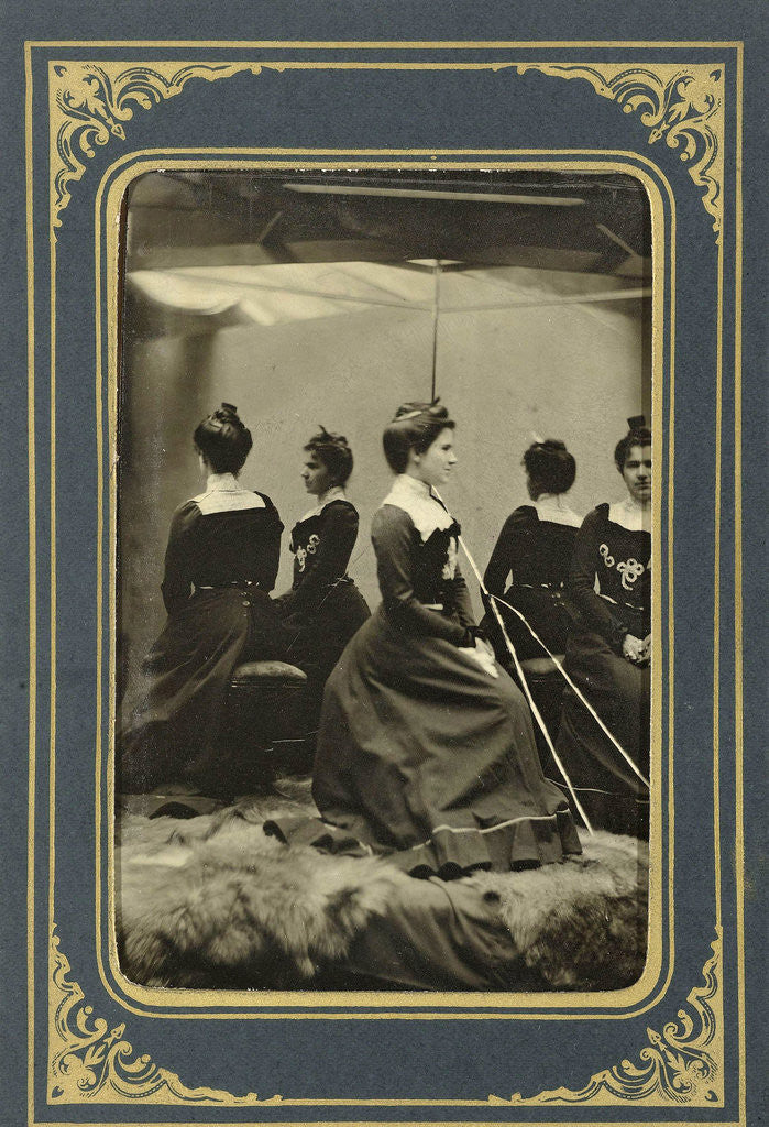 Detail of Portrait of Grace DeWitt, posing in front of a mirror by A. Lincoln Myers