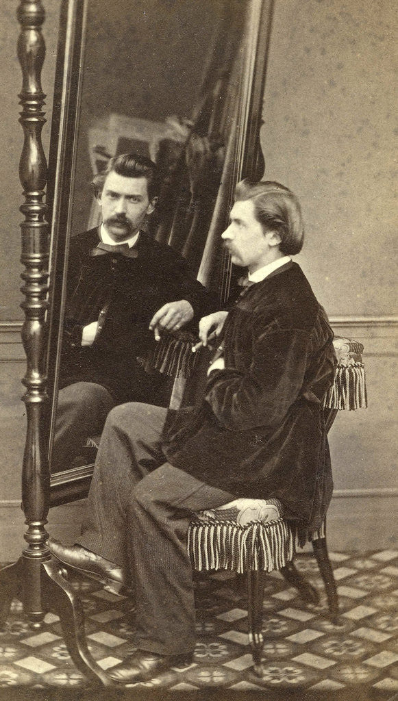 Detail of Portrait of a man sitting in front of a mirror by Anonymous