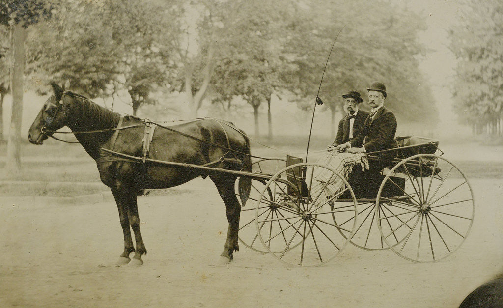 Detail of William and Henry Titus in Prospect Park, Brooklyn NY USA by American Photograph Company