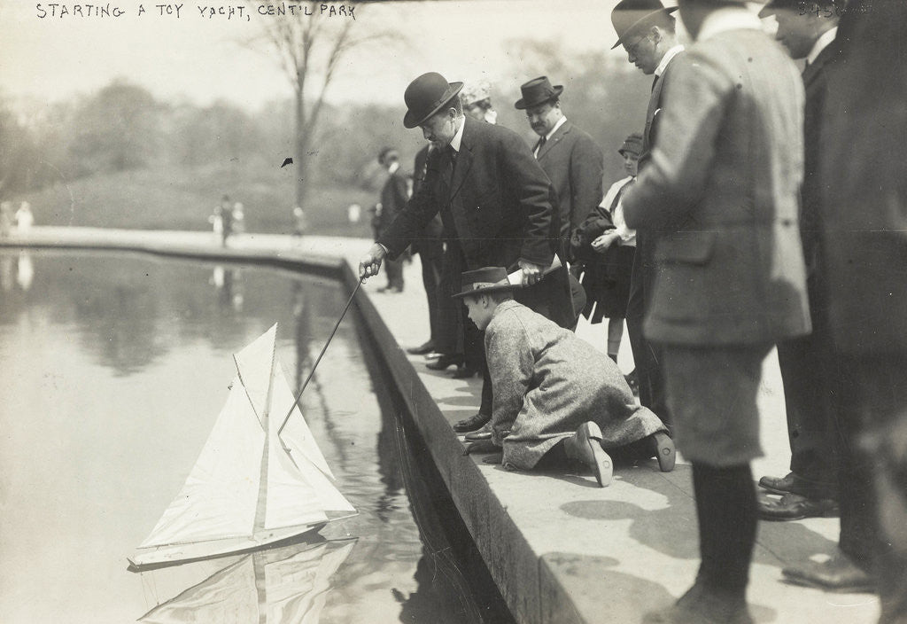 Detail of Toy Boat in a pond in Central Park, New York City, USA by Anonymous