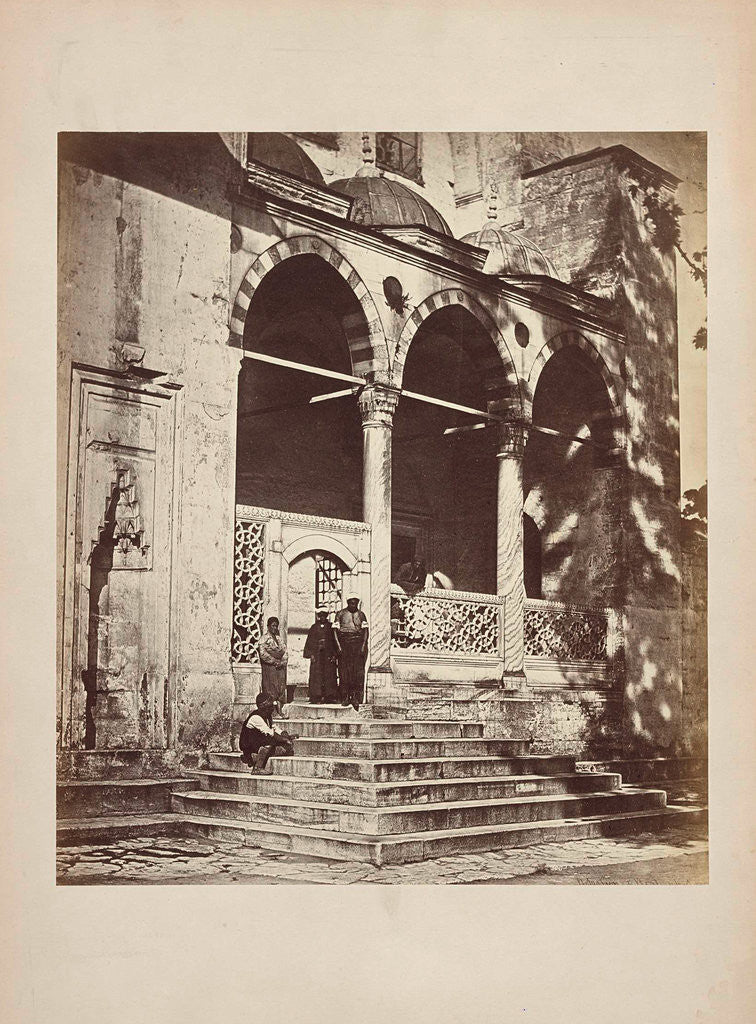 Detail of Portico van de Suleymaniye-moskee in Istanbul (Constantinopel). James Robertson by Felice Beato