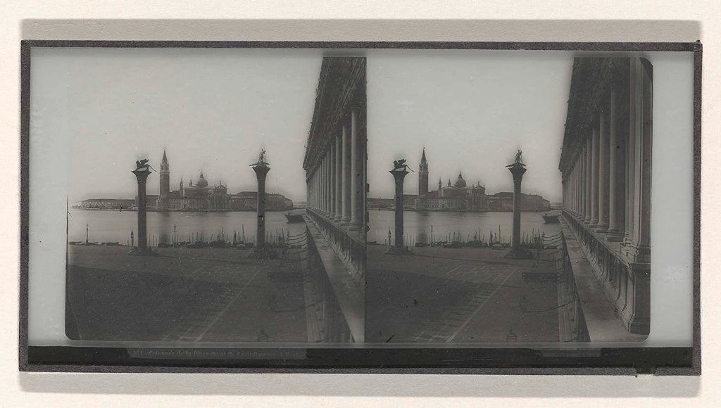 Detail of Columns of the Piazzetta and St. George Island, Venice by Ferrier Père-Fils et Soulier & Lévy Sr.