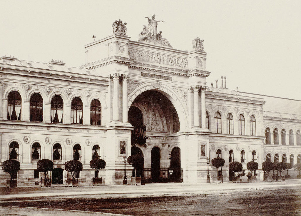 Detail of Palais de l'Industrie at the time of the 1855 Exposition Universelle in Paris France by Édouard Denis Baldus