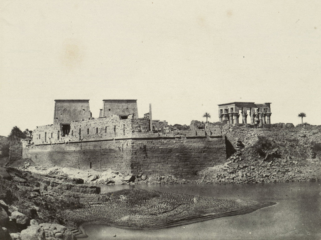 Detail of South-west side of the temple complex of Philae, Egypt, Maxime Du Camp, Blanquart-Evrard by Gide et J. Baudry