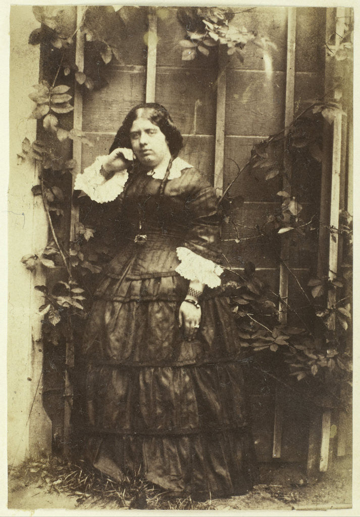 Detail of Portrait of Caroline Asser in a garden by Eduard Isaac Asser