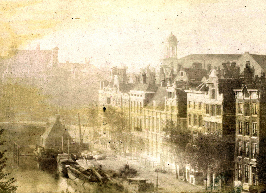 Detail of View of Catherine's Church and the Koningsplein, in Amsterdam, seen from the roof of the photographer by Eduard Isaac Asser