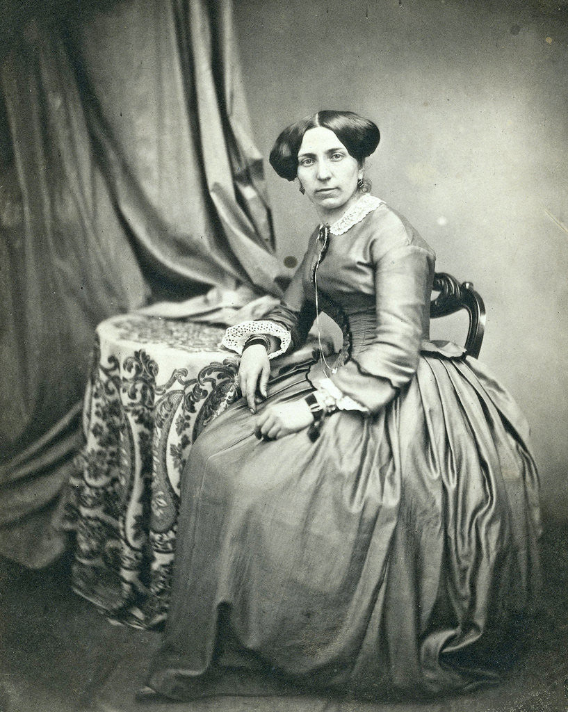 Detail of Studio Portrait of a woman, Paris, France by Eduard Isaac Asser