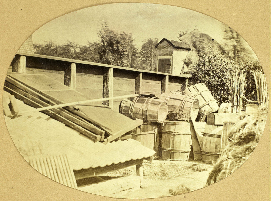 Detail of Courtyard with wooden barrels by Eduard Isaac Asser