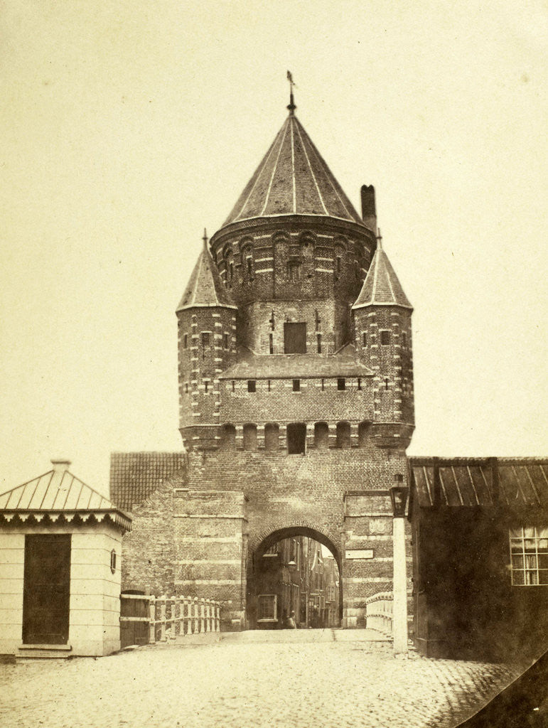 Detail of View of the Little Wood Gate, Haarlem by Eduard Isaac Asser