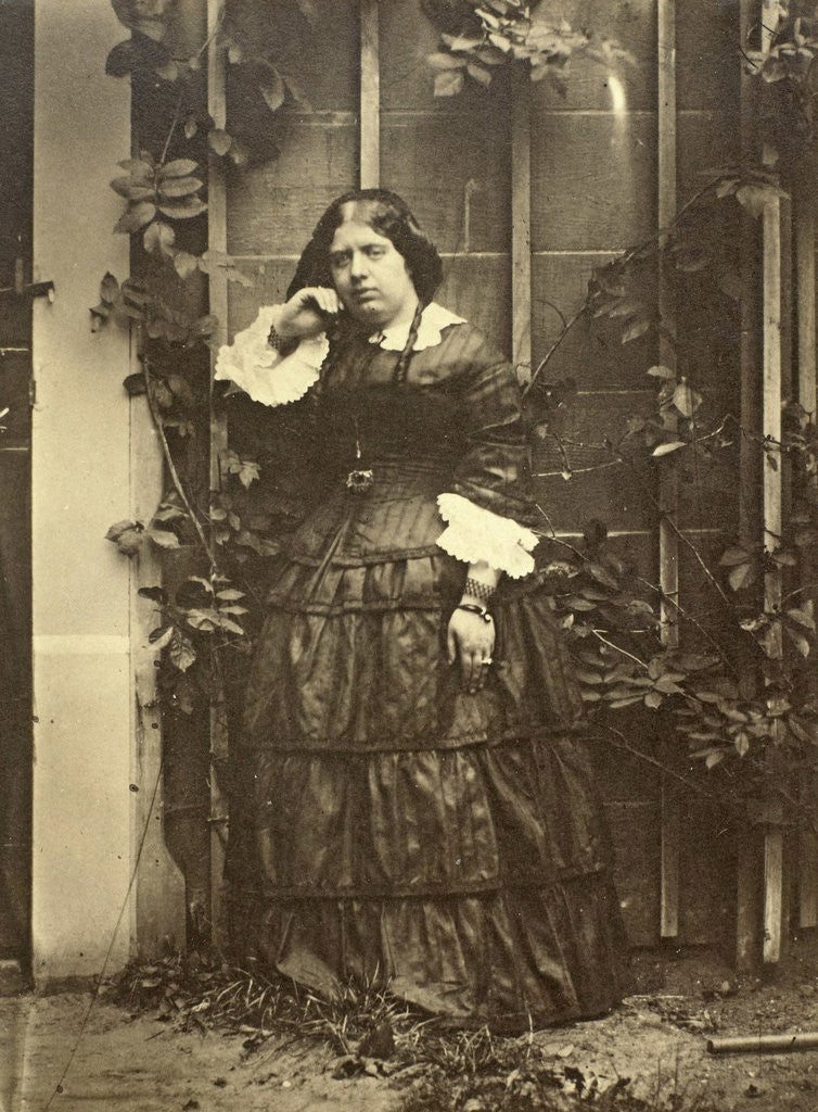 Detail of Portrait of Caroline Asser in a garden by Eduard Isaac Asser