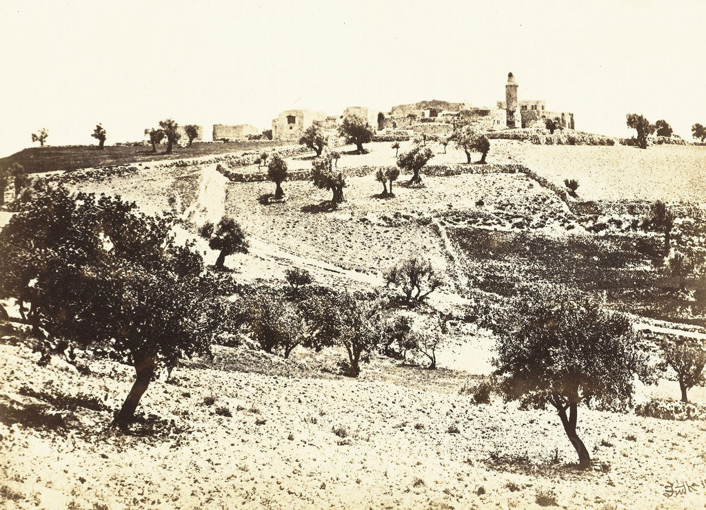 Detail of Church on the Mount of Olives in Jerusalem by Édouard Denis Baldus