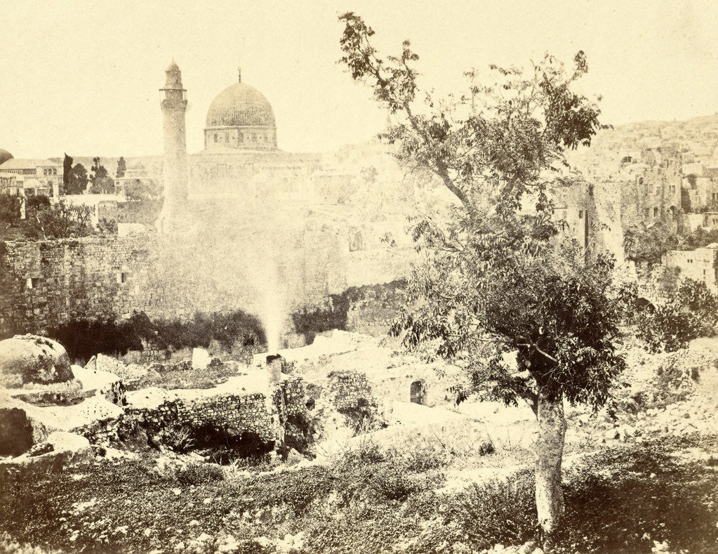 Detail of View of Jerusalem with the Dome of the Rock mosque, Israel by Anonymous