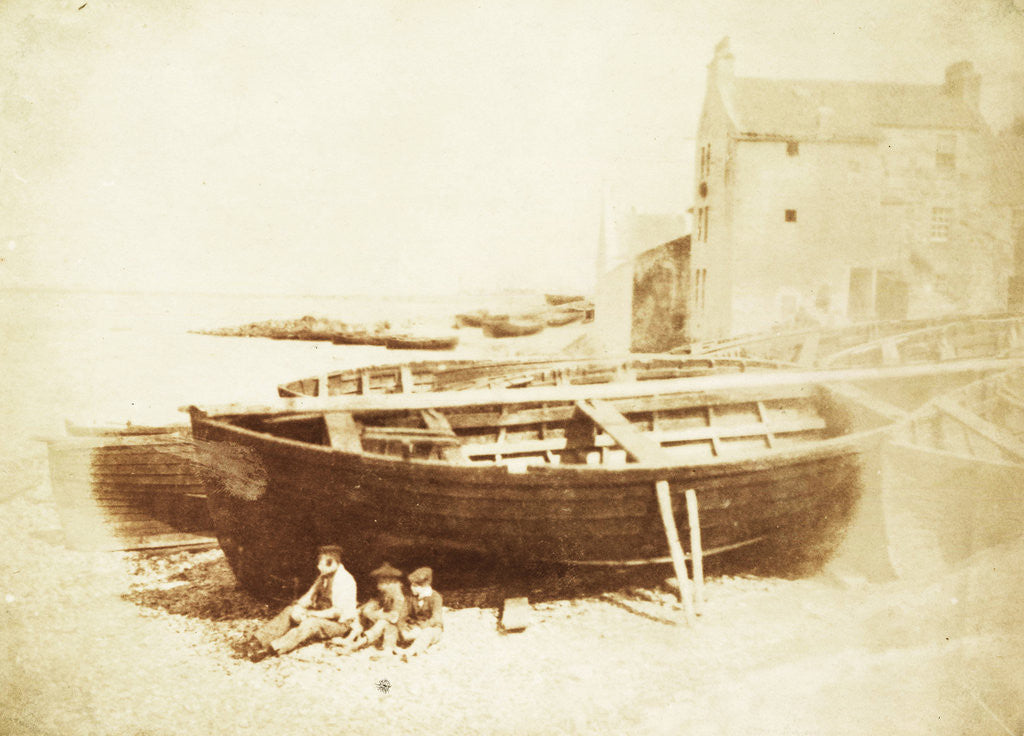 Detail of Sloops on the beach at Newhaven, Hill & Adamson by Robert Adamson