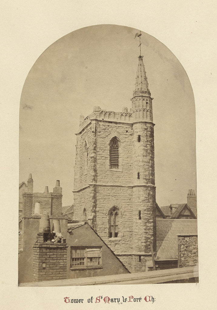 Detail of Tower of St. Mary le Port Church by C.W. Warren