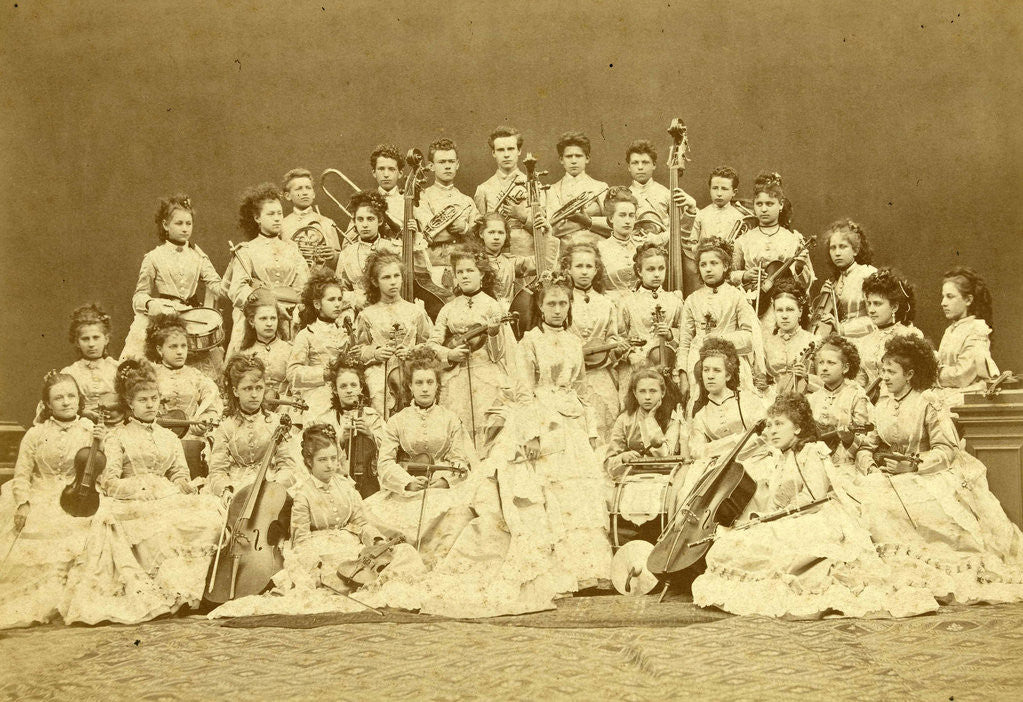 Detail of Group portrait first European women's orchestra by Heinrich Harmsen
