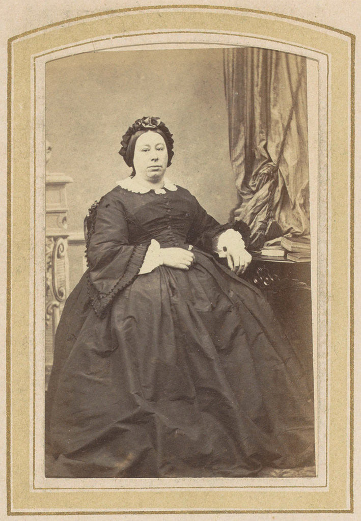 Detail of Portrait of a seated woman in a dress by Anonymous