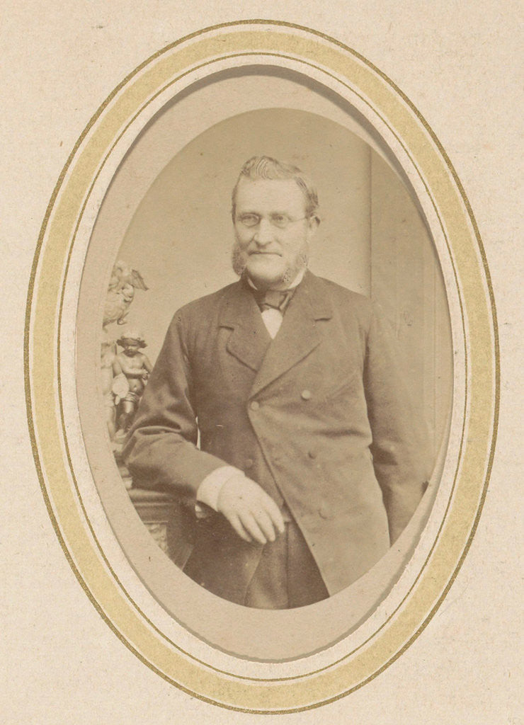 Detail of Portrait of a leaning man with a beard and glasses by J. Ephraim