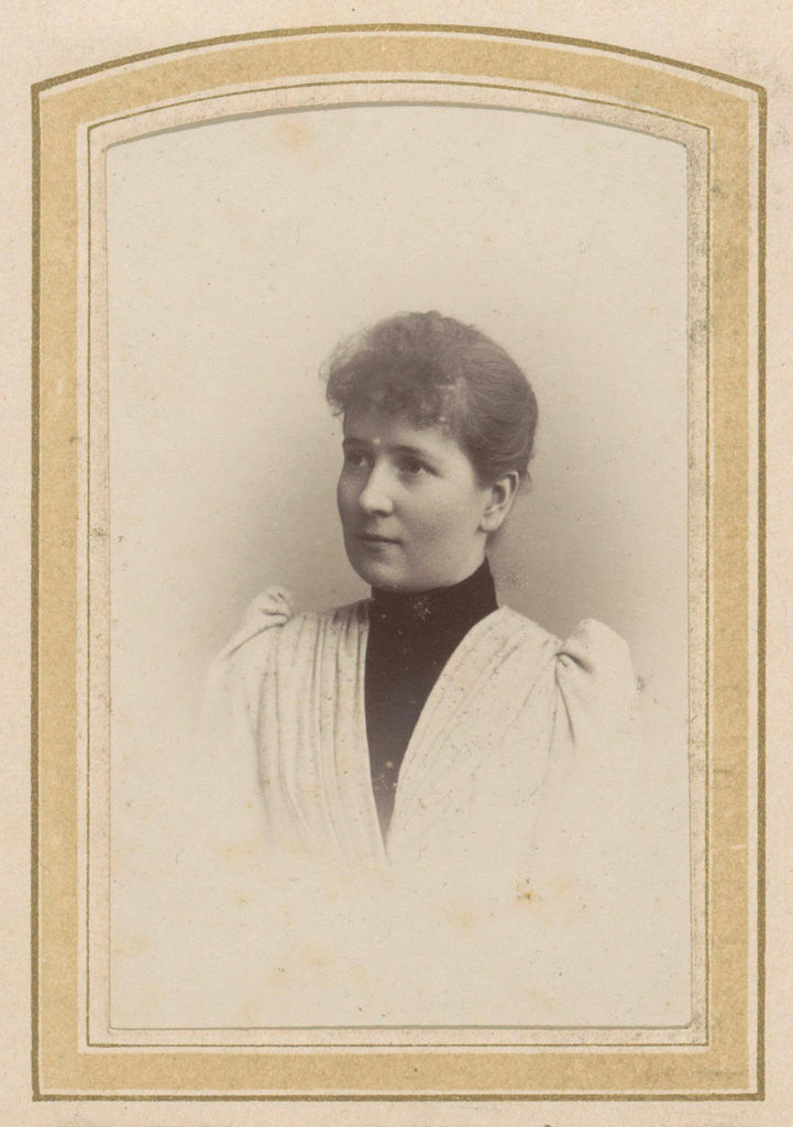 Detail of Portrait of a Young Woman with a collar and a pleated dress by Franz Reissig