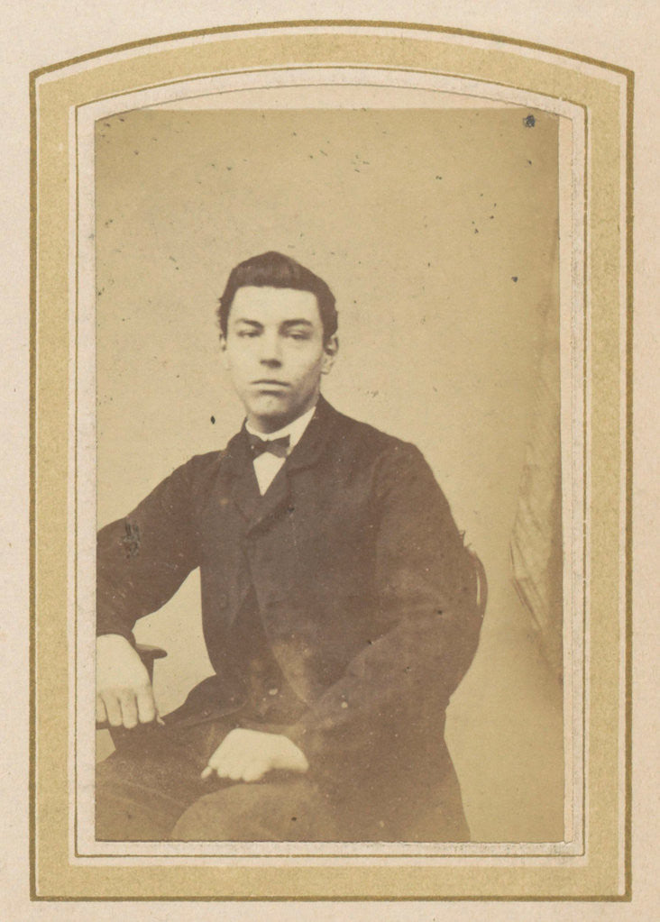 Detail of Portrait of a young man with a bow tie and a jacket by Anonymous