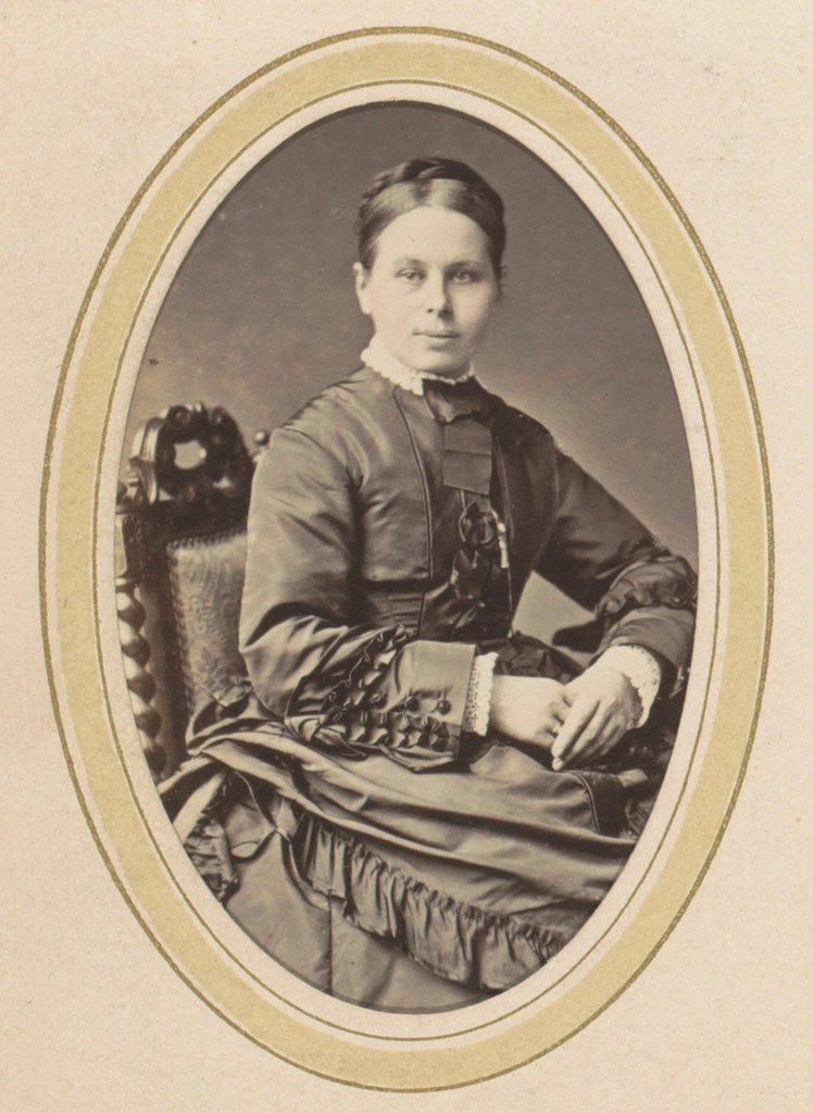 Detail of Portrait of a woman with a dress and tied tail by A. Böeseken