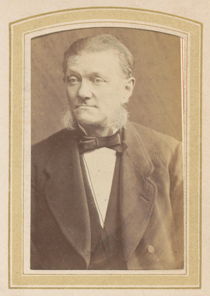 Detail of Portrait of a man with sideburns, a bow tie and a jacket by Friedrich Julius von Kolkow