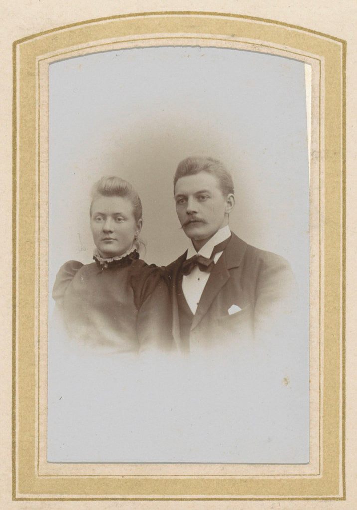 Detail of Portrait of a man with a bow and a woman with a high-necked collar by J.C. Reesinck