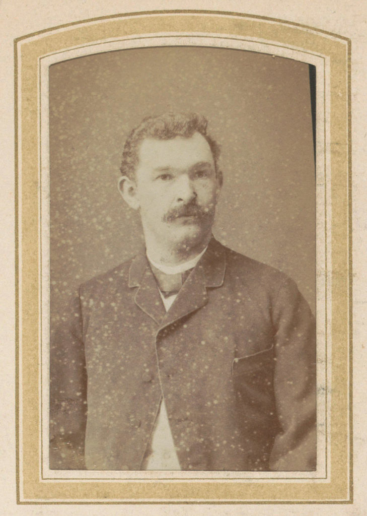 Detail of Portrait of a man with a jacket and mustache by J. Ephraim Jr