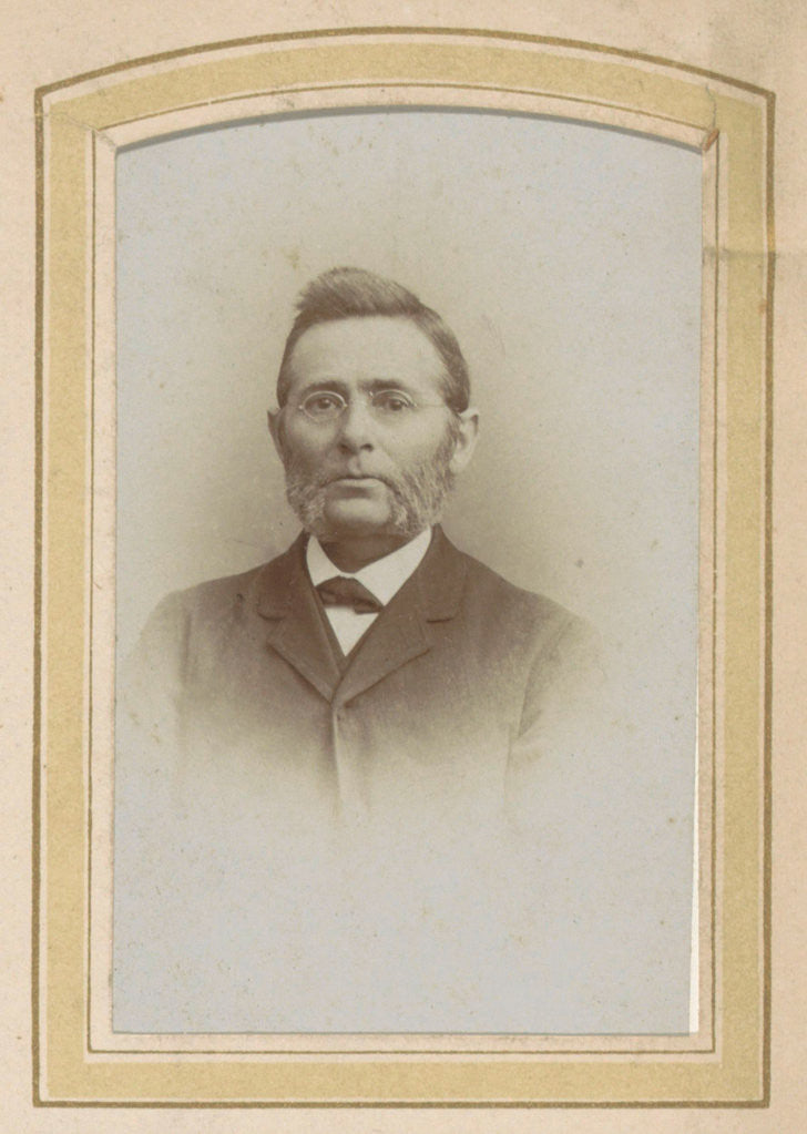 Detail of Portrait of a man with glasses and sideburns by J.C. Reesinck