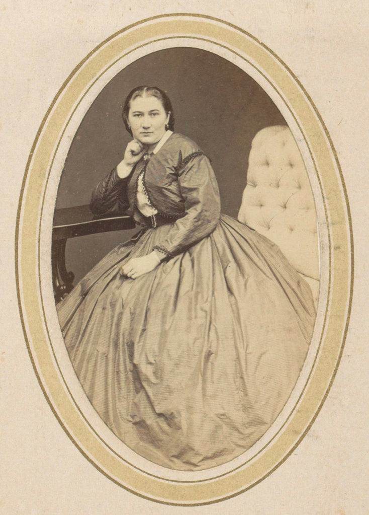 Detail of Portrait of a woman with a bolero and a wide skirt by C. Janssen & E. Radermacher