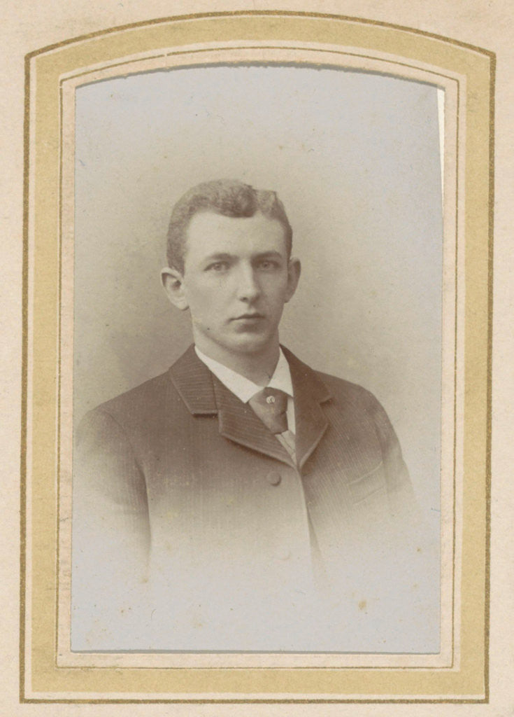 Detail of Portrait of a man wearing a coat and tie by J.C. Reesinck