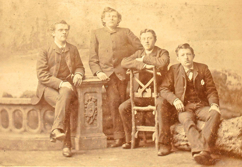 Detail of Portrait of four young men by Albert Greiner