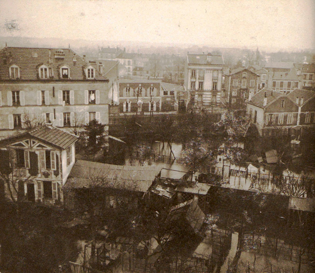 Detail of Flooded suburb of Paris seen from a window, France by Anonymous