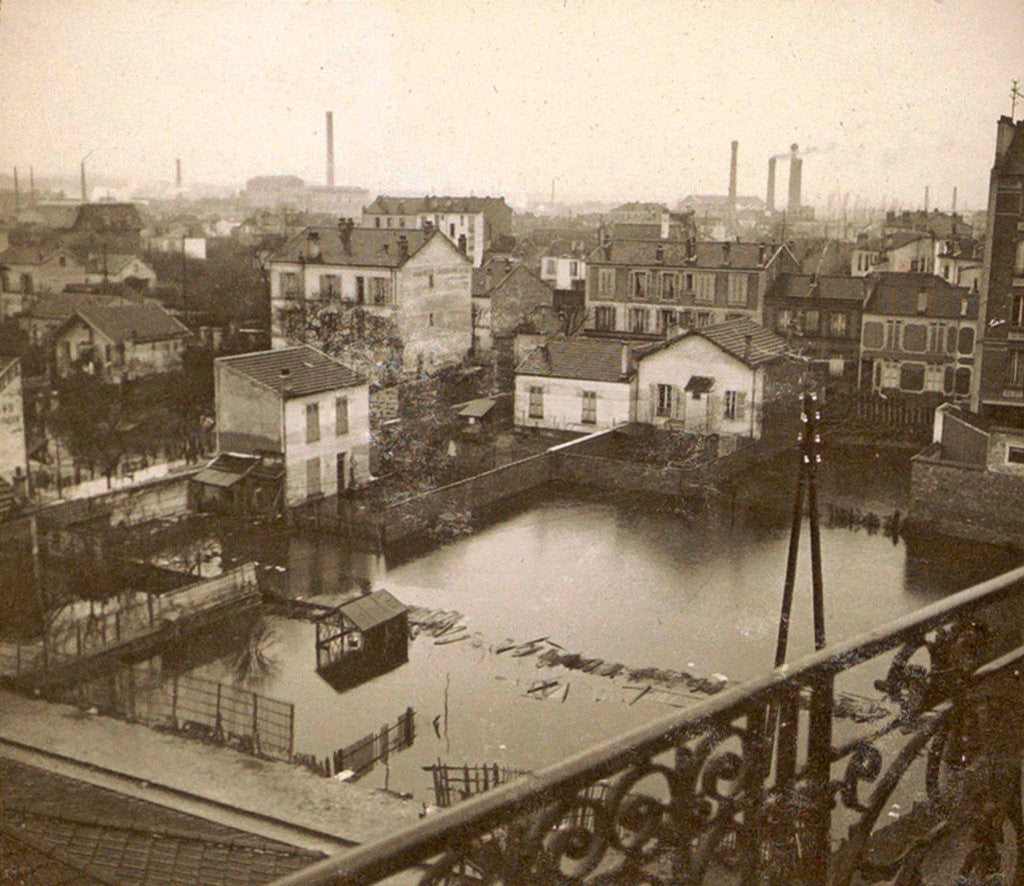 Detail of Flooded suburb of Paris seen from a window, 1910, France by Anonymous